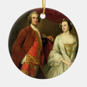 Ornamento De Cerâmica Um homem e uma mulher, possivelmente da família