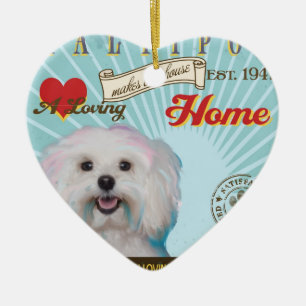 Ornamento De Cerâmica Um Maltipoo Loving faz nossa casa da casa