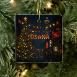 Ornamento De Cerâmica Um maravilhoso Natal noturno em Osaka