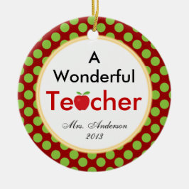 Ornamento De Cerâmica Um maravilhoso professor no Natal da Apple