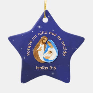 Ornamento De Cerâmica Um Menino Nos É Nasceu Isaías 9:6 Natal