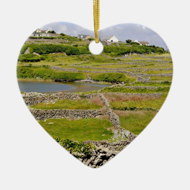 Ornamento De Cerâmica Um muro de pedra irlandês (Frente)