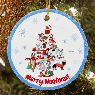 Ornamento De Cerâmica Um Natal Canino Muito Alegre
