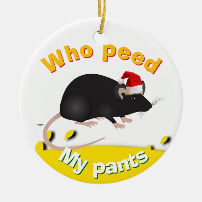 Ornamento De Cerâmica Um Natal de pissboy (Frente)