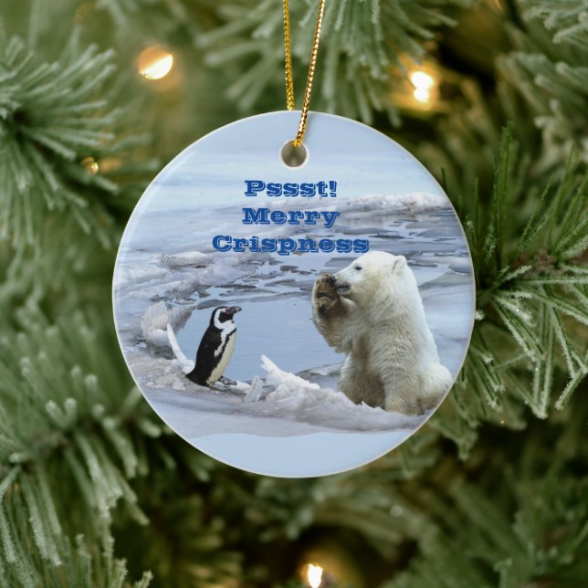 Ornamento De Cerâmica Um Natal de Urso Polar (Árvore)