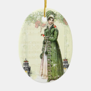 Ornamento De Cerâmica Um Noel Alegre