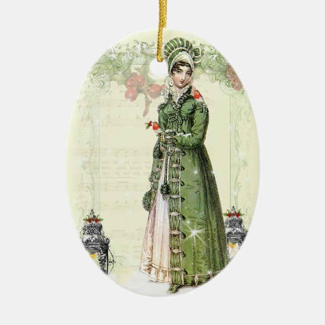 Ornamento De Cerâmica Um Noel Alegre (Frente)