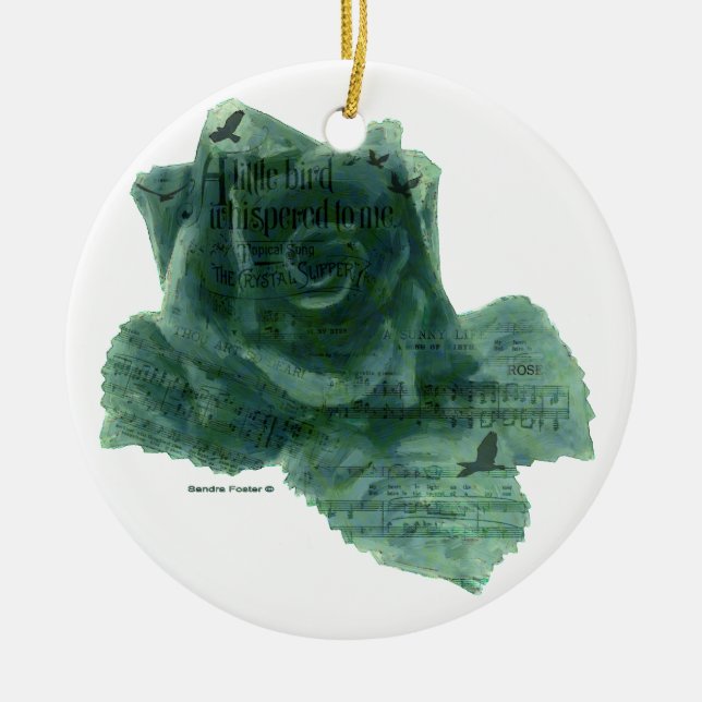 Ornamento De Cerâmica Um Pássaro Me Disse Rosa (Frente)