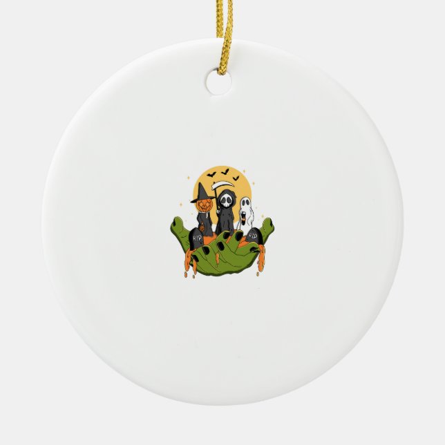 Ornamento De Cerâmica Um pedaço de Halloween (Frente)