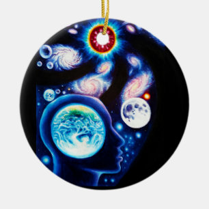 Ornamento De Cerâmica Um pensador e sua visão do universo