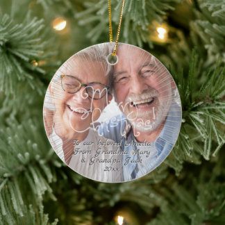 Ornamento De Cerâmica Um presente de Natal para a sua foto de pessoa fav
