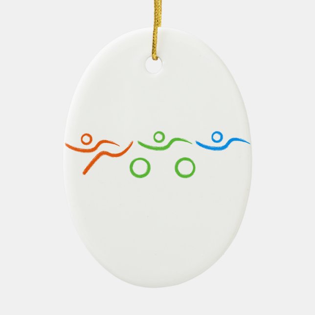 Ornamento De Cerâmica Um presente Triathlon excelente para seu amigo ou  (Frente)