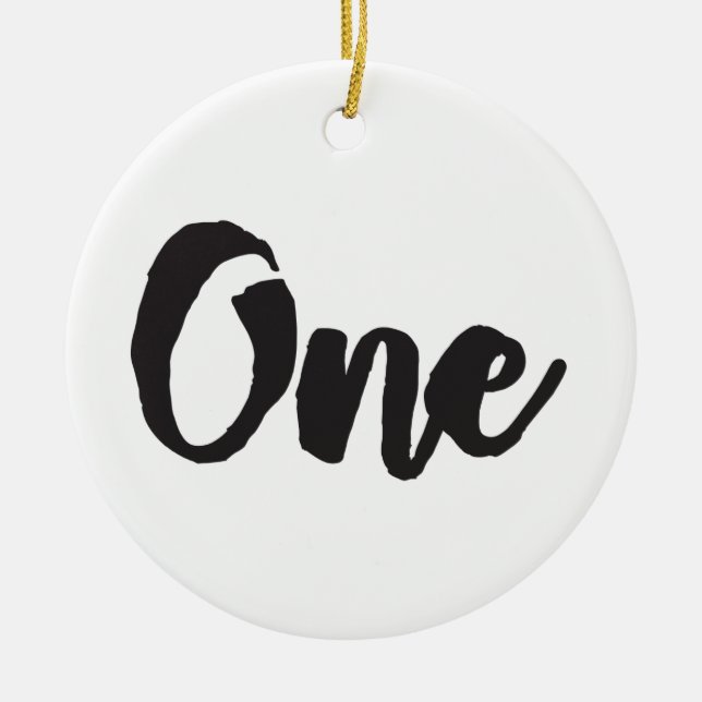 Ornamento De Cerâmica Um primeiro aniversario Primeiro Aniversário Meu 1 (Frente)
