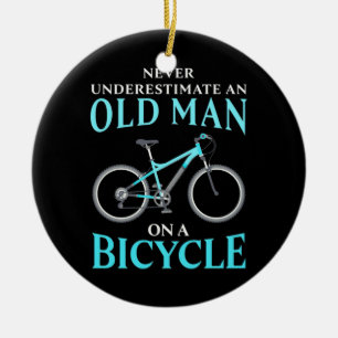 Ornamento De Cerâmica Um Velho Numa Bicicleta