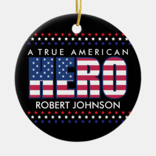 Ornamento De Cerâmica Um verdadeiro herói americano