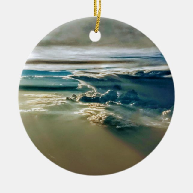 Ornamento De Cerâmica Um vislumbre do cartão postal do céu (Frente)