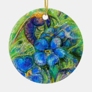 Ornamento De Cerâmica Uma abelha e não me esqueça das flores