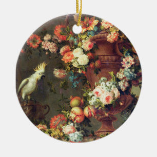 Ornamento De Cerâmica Uma abundância de fruta e de flores