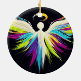 Ornamento De Cerâmica Uma Árvore de Natal Anjo Colorido