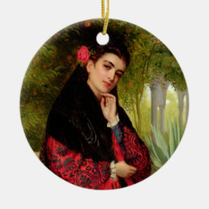 Ornamento De Cerâmica Uma beleza espanhola, 1872 (óleo em canvas)
