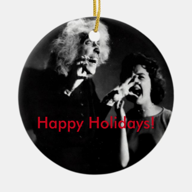 Ornamento De Cerâmica Uma casa no Natal assombrado do monte! (Frente)