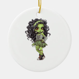 Ornamento De Cerâmica Uma coleção de Design de Halloween 6 para Garotas 
