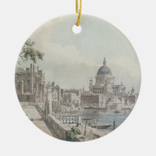 Ornamento De Cerâmica Uma cópia da parte de um desenho por Canaletto, de