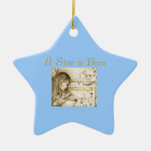 Ornamento De Cerâmica Uma estrela é o Nascer Blue Cerâmica Star Orname