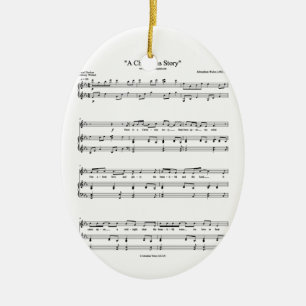 Ornamento De Cerâmica Uma folha de música da história do Natal