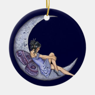 Ornamento De Cerâmica Uma lua feericamente