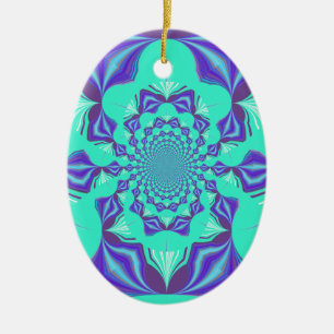 Ornamento De Cerâmica Uma mistura de caleidoscópio e mandala Art!