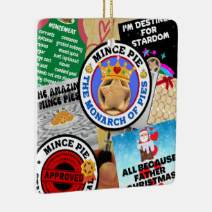 Ornamento De Cerâmica Uma Montagem Mince Pie debaixo do Vidro da Magnify