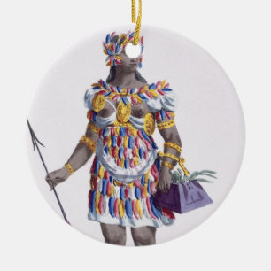 Ornamento De Cerâmica Uma mulher de Honduras, 1780 (gravura colorida)