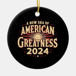Ornamento De Cerâmica Uma nova era da grandeza americana 2024 Trump Won