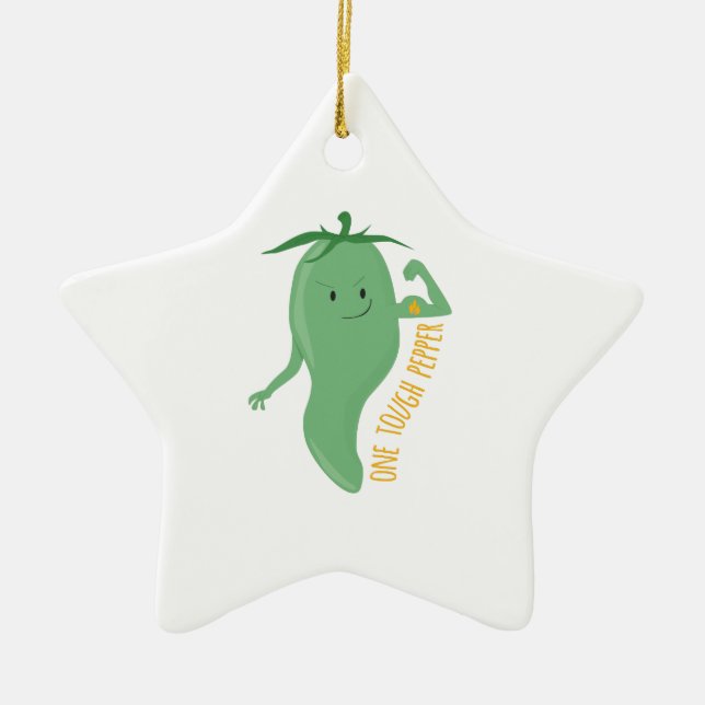 Ornamento De Cerâmica Uma pimenta resistente (Frente)