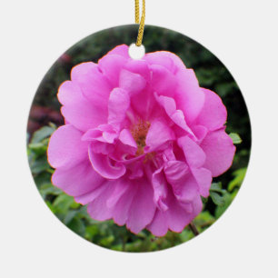 Ornamento De Cerâmica Uma Única Flor Rosa