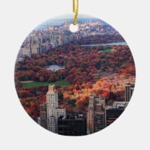 Ornamento De Cerâmica Uma visão de cima: Outono no Central Park 01