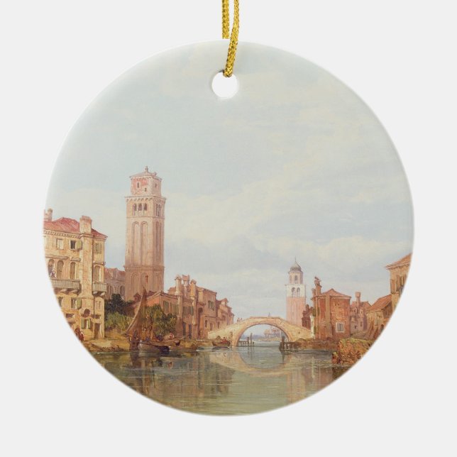 Ornamento De Cerâmica Uma vista de Verona, 1848 (óleo em canvas) (Frente)