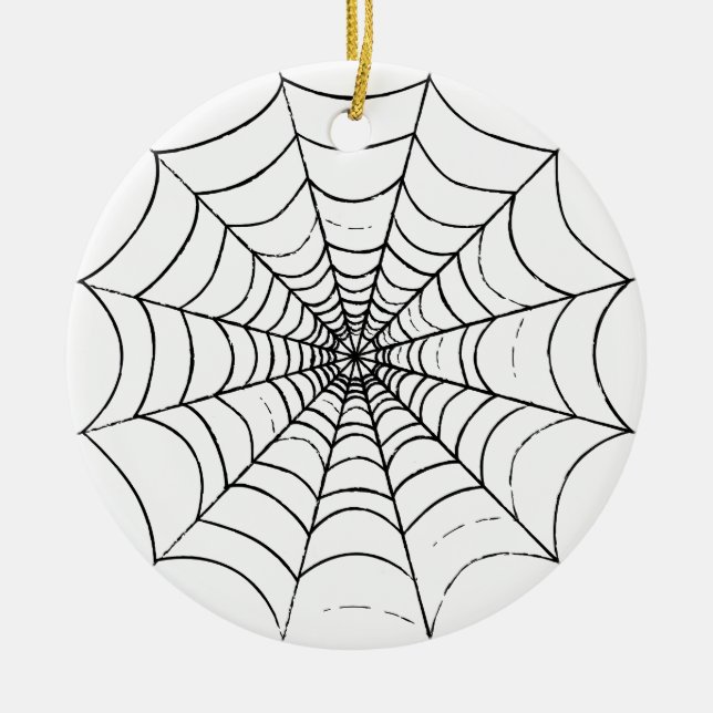 Ornamento De Cerâmica Uma Web de aranha simples (Frente)