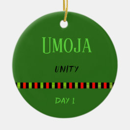 Ornamento De Cerâmica Umoja - Kwanzaa Dia 1 Verde