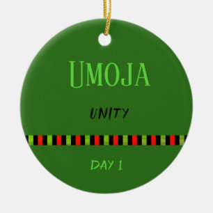 Ornamento De Cerâmica Umoja - Kwanzaa Dia 1 Verde