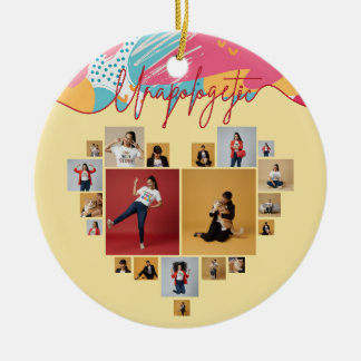 Ornamento De Cerâmica Unapologetic Personalized Feminine Photo Collage