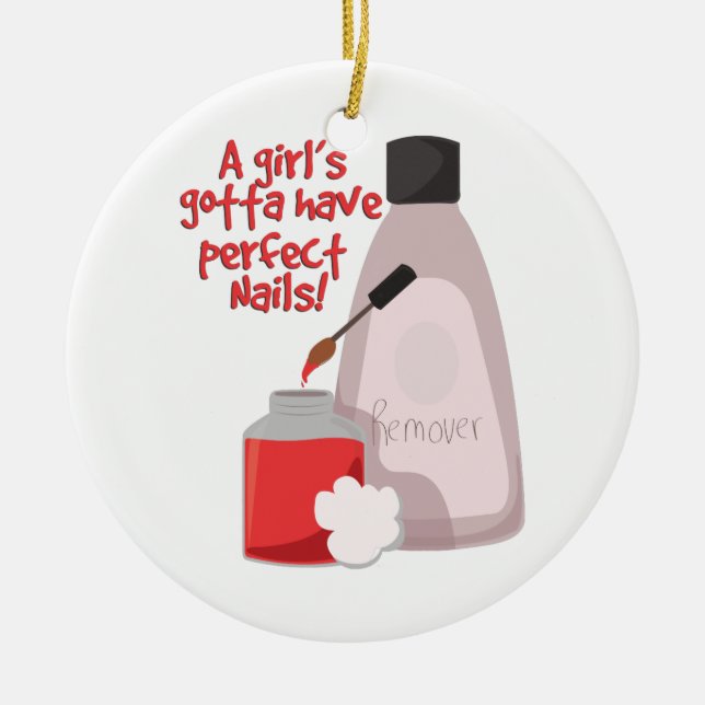 Ornamento De Cerâmica Unhas perfeitas! (Frente)