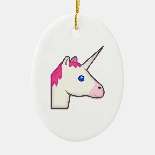 Ornamento De Cerâmica unicorn emoji (Frente)