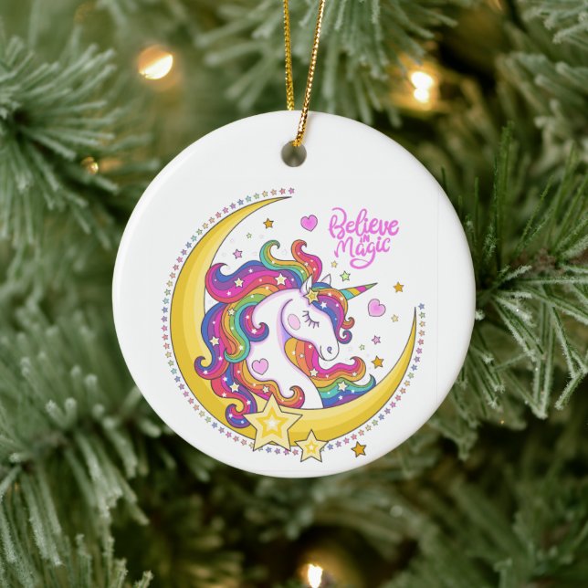 Ornamento De Cerâmica Unicorn Magic Ornament (Árvore)