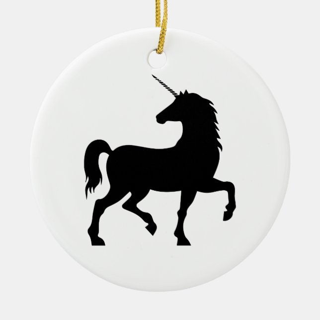 Ornamento De Cerâmica Unicorn Silhouette (Frente)