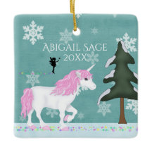 Unicórnio e Fada Brancos e Rosa Personalizados