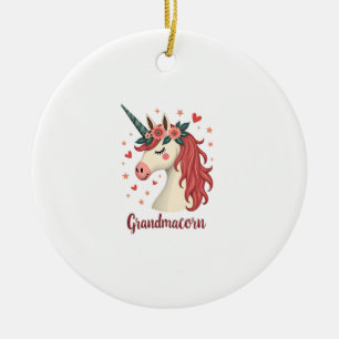 Ornamento De Cerâmica Unicórnio Grandmacorn Floral Vintage Aniversário A