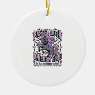 Ornamento De Cerâmica Unicórnio Pastel Goth Unicórnio Clube Comercial Ad
