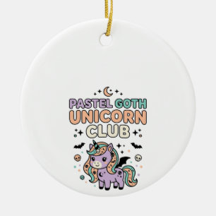 Ornamento De Cerâmica Unicórnio Pastel Goth Unicórnio Clube Gráfico Mode